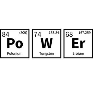 Camiseta personalizada palabra elemento químico poder - TenVinilo