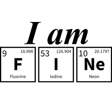 Ben iyiyim kimyasal element kelime özel tişört - TenStickers