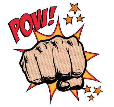 özel tişört yazı ile yumruk vurma - TenStickers