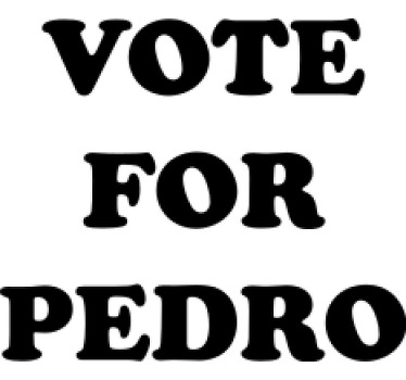 “投票给佩德罗”定制 t 恤 - TenStickers
