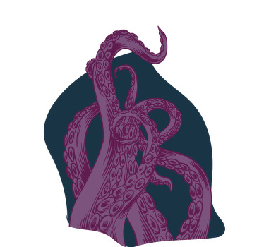 Camiseta infantil Tentáculo de pulpo morado - TenVinilo