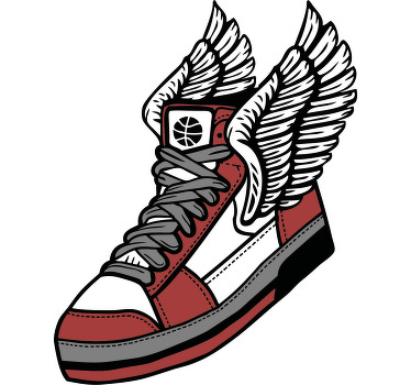 Uçan ayakkabılar "çağdaş tarz" tişört - TenStickers