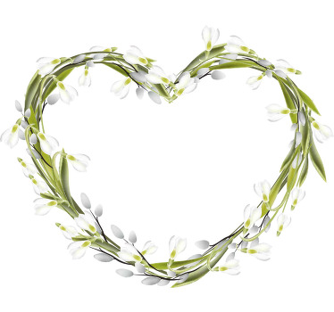 Sevimli kardelen kalp tasarımı özel tişört - TenStickers