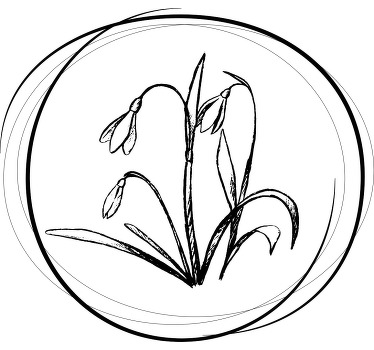 Sød tegning vintergæk cirkel brugerdefineret t-shirt - TenStickers