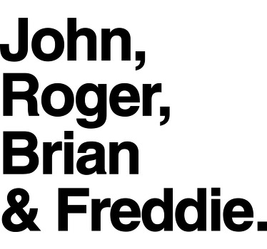 John, roger, brian ve freddie özel tişört - TenStickers