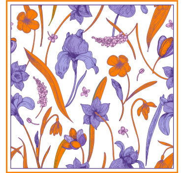 Mor ve turuncu çiğdem çiçeği özel tişört - TenStickers