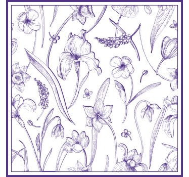 Mor çiğdem çiçeği çayırı özel tişört - TenStickers