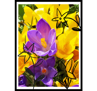 Vild lila och gul krokus anpassad t-shirt - Tenstickers