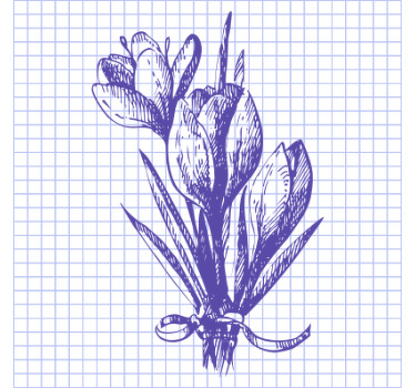 Sevimli çizim çiğdem çiçeği özel tişört - TenStickers