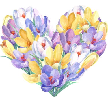 Tulip floral heart t-shirt - TenStickers