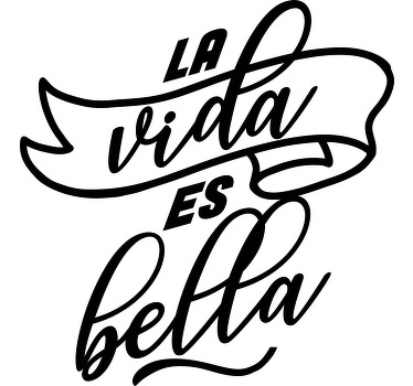 La vida es bella letras camiseta personalizada - TenVinilo