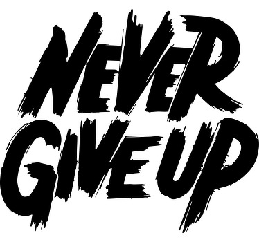 grunge lettering "never give up" custom t-shirt - TenStickers