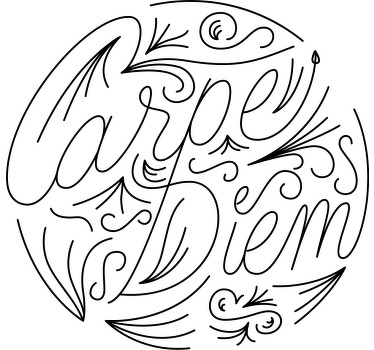 Delgada línea de letras carpe diem camiseta personalizada - TenVinilo