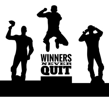 Voittajat eivät luovuta t-paita - Tenstickers