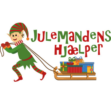 Julemanden lille hjælper-nisse-juleskjorte - TenStickers