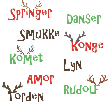 Julemand rensdyr navn juleskjorte - TenStickers