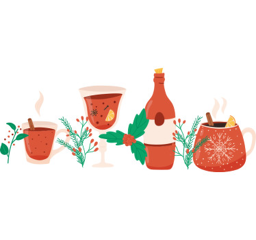 χριστουγεννιάτικο πουκάμισο κινουμένων σχεδίων με ζεστό κρασί - TenStickers