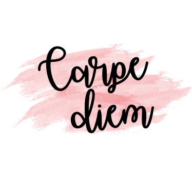 T-shirt carme diem avec aquarelle rose - TenStickers