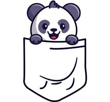 Linda camiseta personalizada de bolsillo panda - TenVinilo