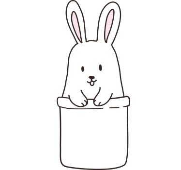 Vykukující zajíček v kapesním tričku na zakázku - TenStickers