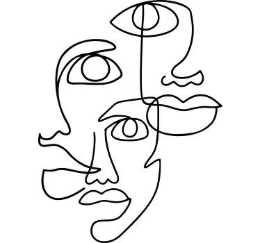 Minimalist faces design custom t-shirt - TenStickers