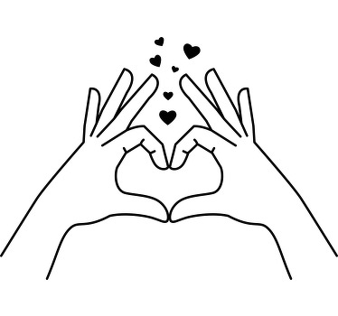 Hjerte hænder design specialdesignet t-shirt - TenStickers