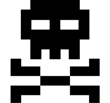 Pixelizované tričko s pirátskou lebkou - TenStickers