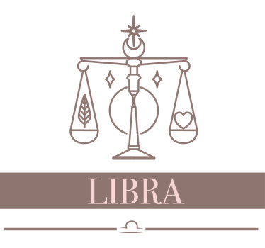 Terazi pembe kart burç özel tişört - TenStickers