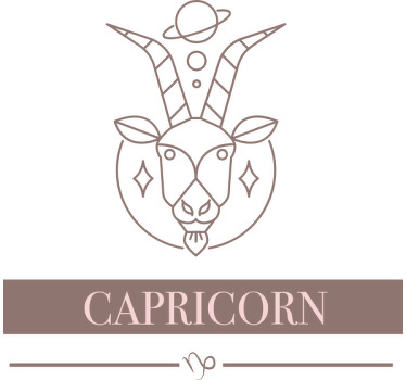 Oğlak burcu pembe kart burç tasarım t-shirt - TenStickers