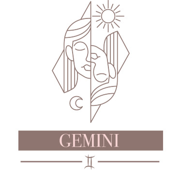 Ikizler pembe kart zodyak özel tişört - TenStickers