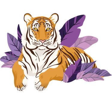 호기심 많은 호랑이 정글 동물 키즈 티셔츠 - TenStickers