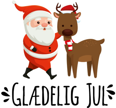 Glædelig jul fra julemanden og rensdyrskjorte - TenStickers