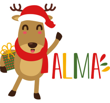 T-shirtde natal de rudolph nome personalizável - TenStickers