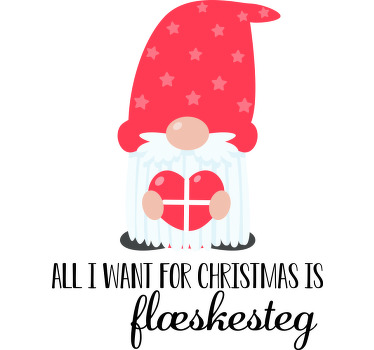 Jeg vil have flÆskesteg citat juleskjorte - TenStickers