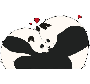 Partner T Shirts kuschelnde Pandas - TenStickers
