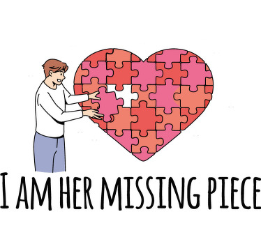 Sweet missing piece couple Couple t shirts - TenStickers