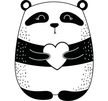 Roztomilý panda medvědi se srdcem pár triček - TenStickers