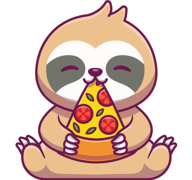 Sloths eating pizza together Couple t shirts - TenStickers