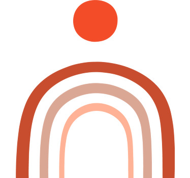 T-shirt arc-en-ciel rétro avec soleil - TenStickers