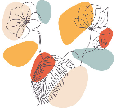 Arte botánico de la pared camiseta personalizada - TenVinilo