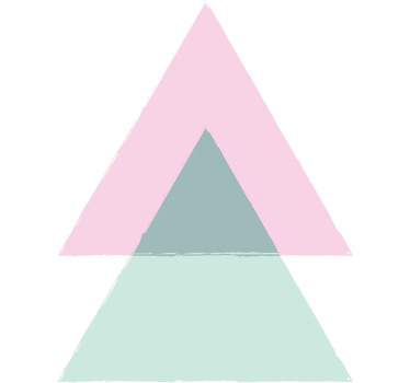 Modré a růžové tričko s trojúhelníky na zeď - TenStickers