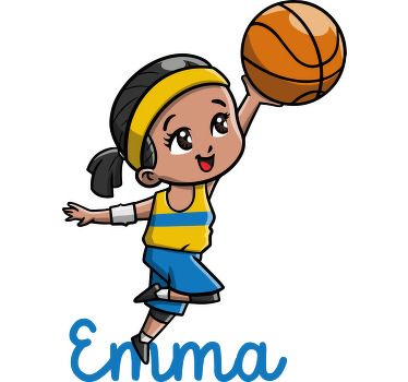 Pige basketballspiller T-shirts med navn - TenStickers