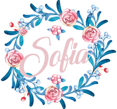 Vinter blomma krona t-shirts med namn - Tenstickers