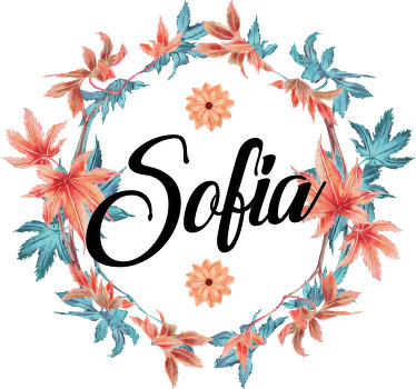 Camisetas con nombre Corona de flores de otoño con nombre - TenVinilo