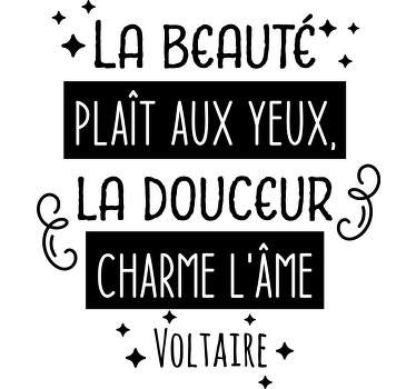 Tee shirt voltaire citation d'amour sur la beauté - TenStickers