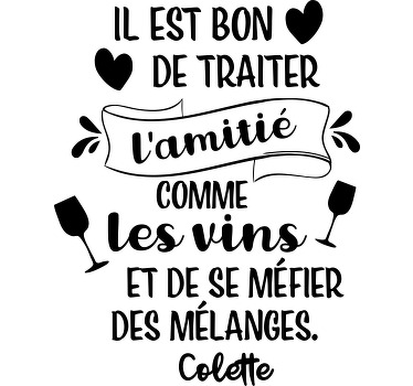 T-shirt personnalisé amis et vin - TenStickers