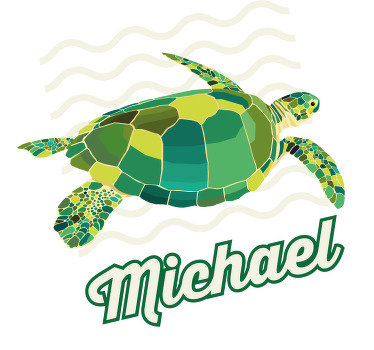 Geometric-animals želva trička se jménem - TenStickers