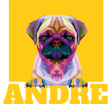 T-shirts portrait de chien personnalisé et coloré - TenStickers