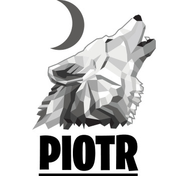 Geometriska-djur grå varg t-shirts med namn - Tenstickers