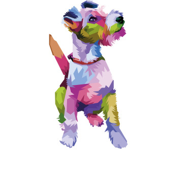 Camisetas con nombre Fox terrier de animales geométricos - TenVinilo